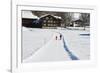 Winter Walking Trail, Klosters, Graubunden, Swiss Alps, Switzerland, Europe-Christian Kober-Framed Photographic Print