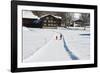 Winter Walking Trail, Klosters, Graubunden, Swiss Alps, Switzerland, Europe-Christian Kober-Framed Photographic Print