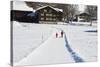 Winter Walking Trail, Klosters, Graubunden, Swiss Alps, Switzerland, Europe-Christian Kober-Stretched Canvas