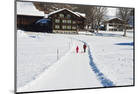 Winter Walking Trail, Klosters, Graubunden, Swiss Alps, Switzerland, Europe-Christian Kober-Mounted Photographic Print