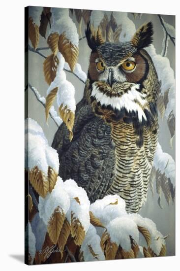 Winter Watch - Great Horned Owl-Wilhelm Goebel-Stretched Canvas