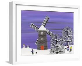 Winter Windmill-Gordon Barker-Framed Giclee Print