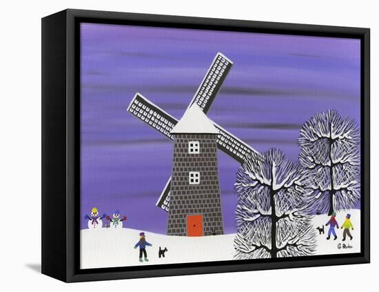 Winter Windmill-Gordon Barker-Framed Stretched Canvas