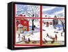 Winter Window - Jack & Jill-Janet Smalley-Framed Stretched Canvas