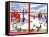 Winter Window - Jack & Jill-Janet Smalley-Framed Stretched Canvas