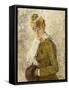 Winter (Woman with a Muff), 1880 (Oil on Canvas)-Berthe Morisot-Framed Stretched Canvas