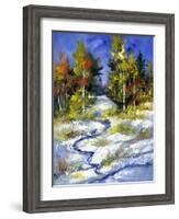 Winter Wood Cloudy Day-balaikin2009-Framed Art Print