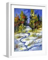 Winter Wood Cloudy Day-balaikin2009-Framed Art Print