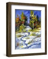 Winter Wood Cloudy Day-balaikin2009-Framed Art Print