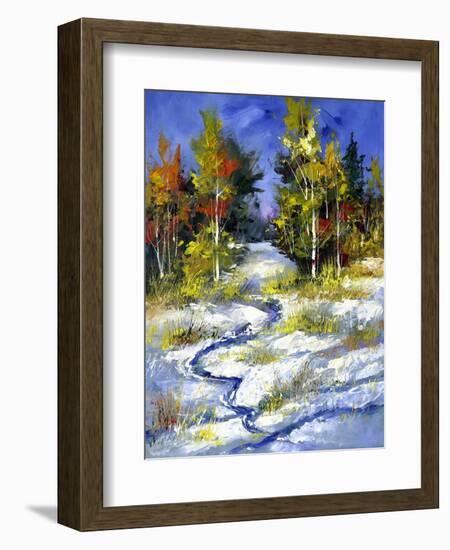 Winter Wood Cloudy Day-balaikin2009-Framed Art Print