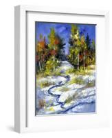 Winter Wood Cloudy Day-balaikin2009-Framed Art Print