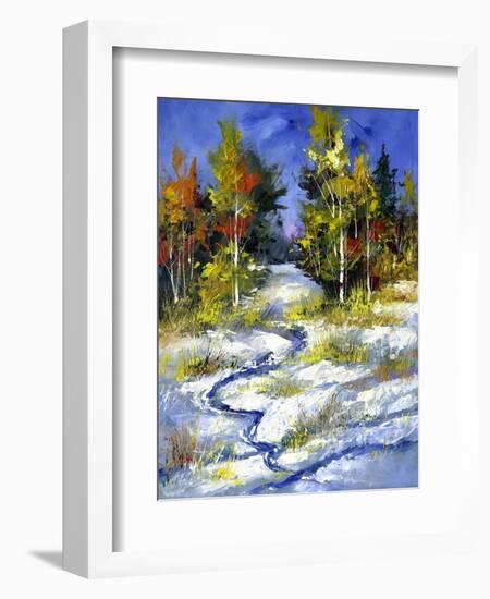 Winter Wood Cloudy Day-balaikin2009-Framed Art Print