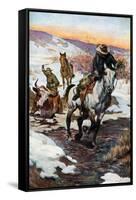 Winter Work for the Cowboys, 1906 (1908-190)-null-Framed Stretched Canvas