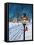 Winterberry Lamppost-James Redding-Framed Stretched Canvas