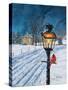 Winterberry Lamppost-James Redding-Stretched Canvas