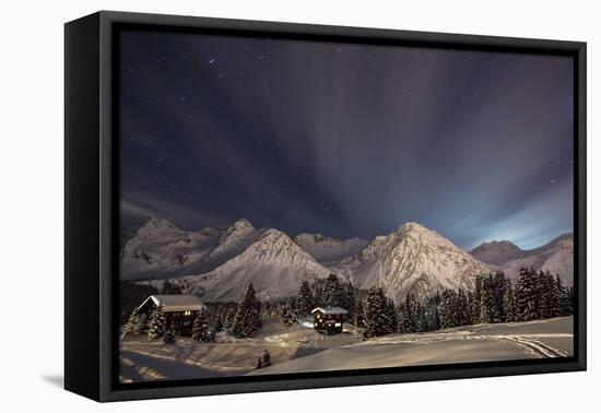 Winterevening in the Mountains-Ralf Eisenhut-Framed Stretched Canvas