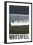 Winterfell Retro Travel Poster-null-Framed Art Print