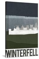 Winterfell Retro Travel Poster-null-Stretched Canvas