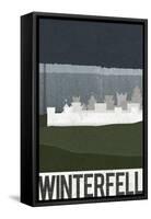 Winterfell Retro Travel Poster-null-Framed Stretched Canvas