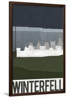 Winterfell Retro Travel Poster-null-Framed Art Print