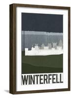 Winterfell Retro Travel-null-Framed Art Print
