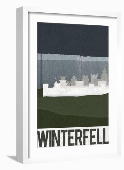 Winterfell Retro Travel-null-Framed Art Print