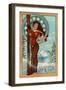 Wintergreen, Virginia - Art Nouveau Skier-Lantern Press-Framed Art Print