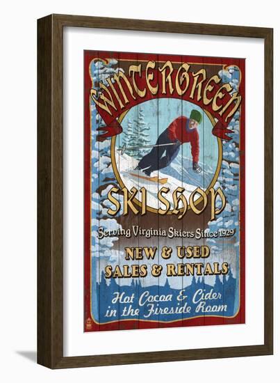 Wintergreen, Virginia - Ski Shop-Lantern Press-Framed Art Print