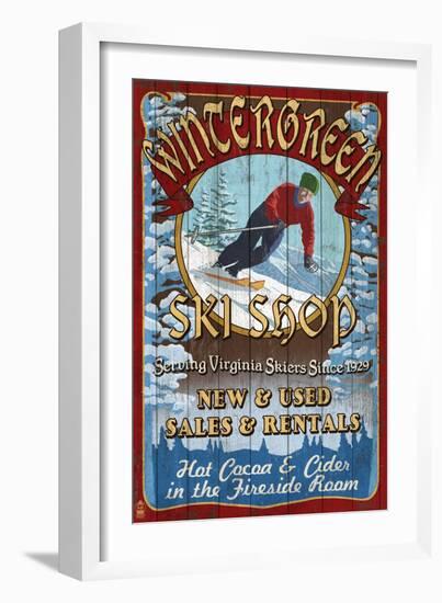 Wintergreen, Virginia - Ski Shop-Lantern Press-Framed Art Print