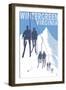 Wintergreen, Virginia - Skiers on Lift-Lantern Press-Framed Art Print