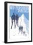 Wintergreen, Virginia - Skiers on Lift-Lantern Press-Framed Art Print