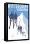 Wintergreen, Virginia - Skiers on Lift-Lantern Press-Framed Stretched Canvas