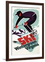 Wintergreen, Virginia - Vintage Skier-Lantern Press-Framed Art Print