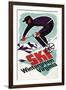Wintergreen, Virginia - Vintage Skier-Lantern Press-Framed Art Print