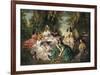 Winterhalter in Compiègne, the French Empress Eugénie and her ladies in charge-Thierry Poncelet-Framed Premium Giclee Print