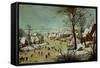 Winterlandscape (1601)-Pieter Brueghel the Younger-Framed Stretched Canvas