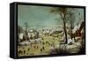 Winterlandscape (1601)-Pieter Brueghel the Younger-Framed Stretched Canvas