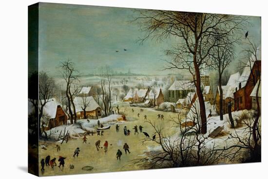 Winterlandscape (1601)-Pieter Brueghel the Younger-Stretched Canvas