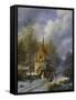 Winterlandschaft an Einer Kirche-Barend Cornelis Koekkoek-Framed Stretched Canvas