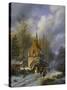 Winterlandschaft an Einer Kirche-Barend Cornelis Koekkoek-Stretched Canvas