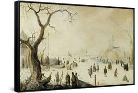 Winterlandschaft-Hendrick Avercamp-Framed Stretched Canvas