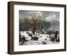 Winterliche Wildschweinjagd-István Nagy-Framed Premium Giclee Print