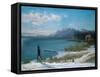 Winterly Lake Tahoe-Albert Bierstadt-Framed Stretched Canvas