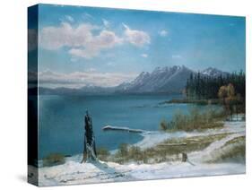 Winterly Lake Tahoe-Albert Bierstadt-Stretched Canvas