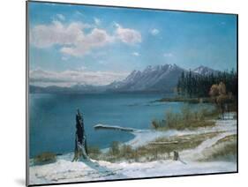 Winterly Lake Tahoe-Albert Bierstadt-Mounted Giclee Print