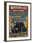 Winterplace, West Virginia - Black Bear Vintage Sign-Lantern Press-Framed Art Print
