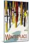 Winterplace, West Virginia - Colorful Skis-Lantern Press-Mounted Art Print