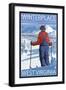 Winterplace, West Virginia - Skier Admiring View-Lantern Press-Framed Art Print