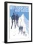 Winterplace, West Virginia - Skiers on Lift-Lantern Press-Framed Art Print