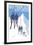 Winterplace, West Virginia - Skiers on Lift-Lantern Press-Framed Art Print